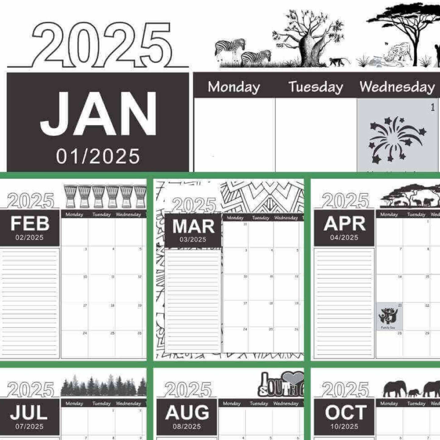2026 A3 Desk Calendar Pad