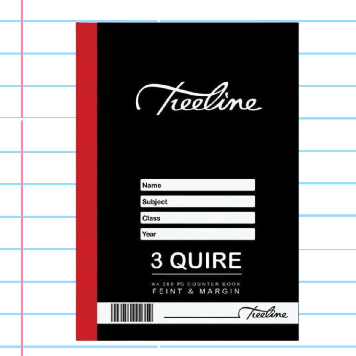 A4 3 Quire Hard Cover Exercise Books - 288 Page