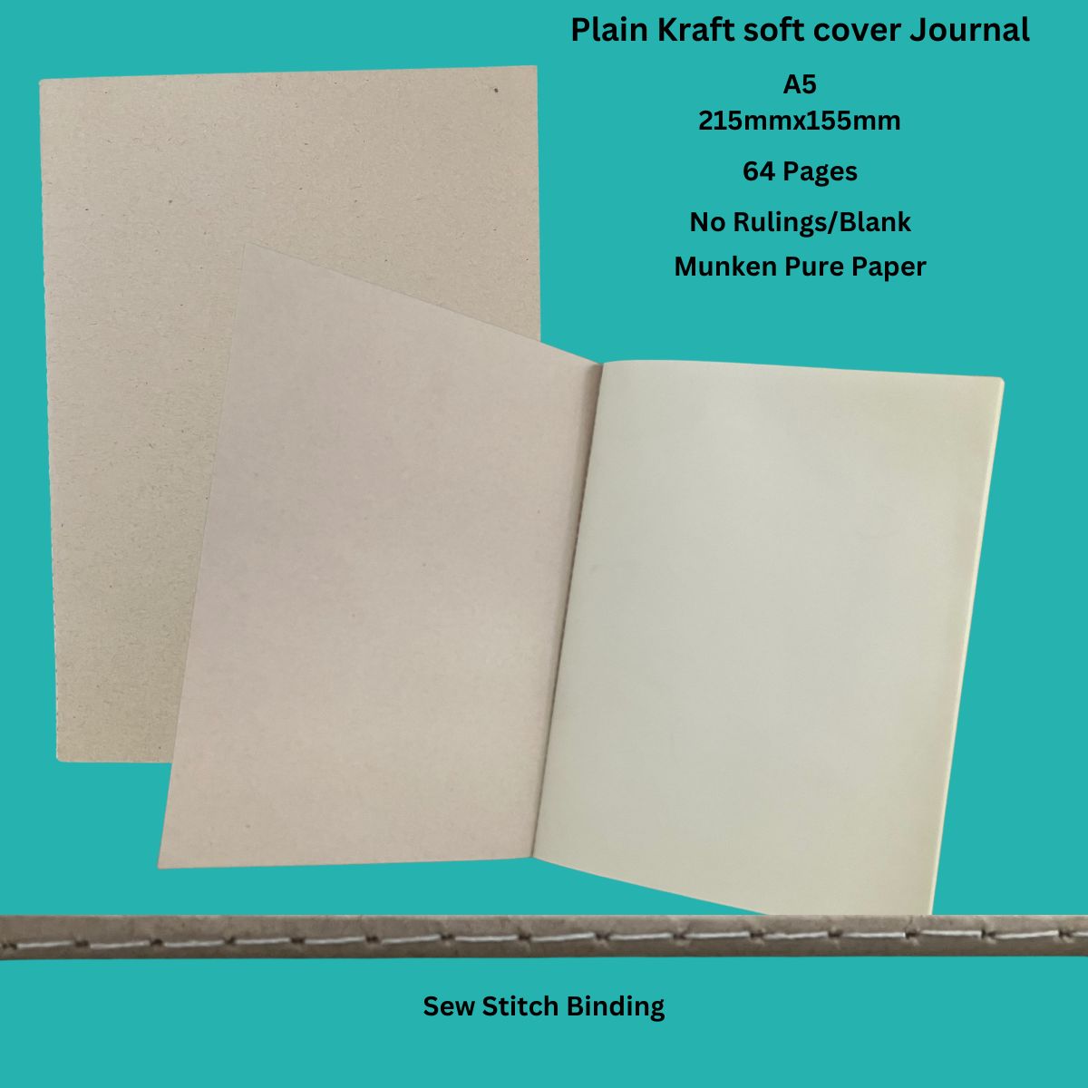 A5 Kraft Cover Journal Blank Pages & Cover