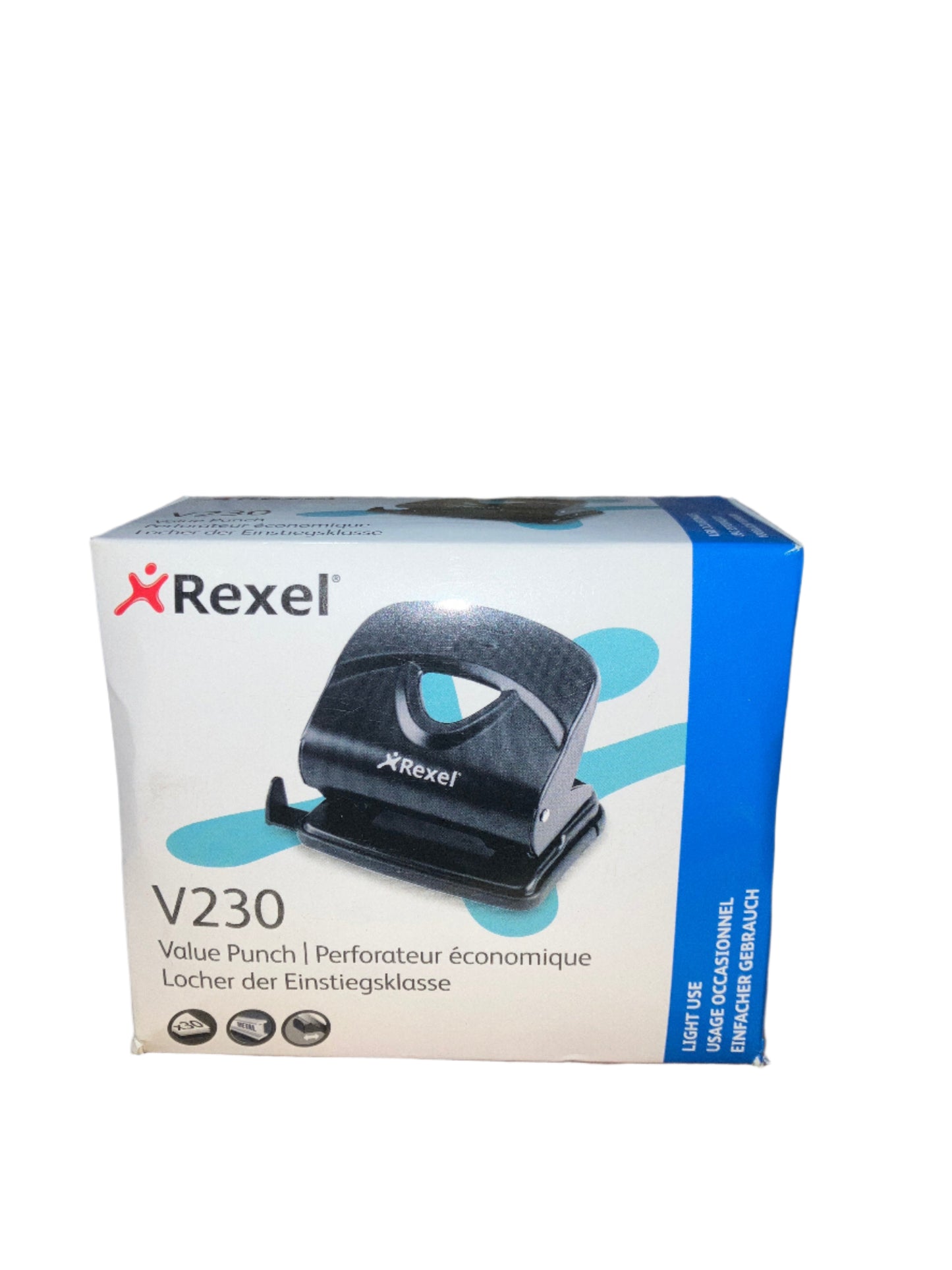 Rexel V230 2 Hole Metal Punch Black