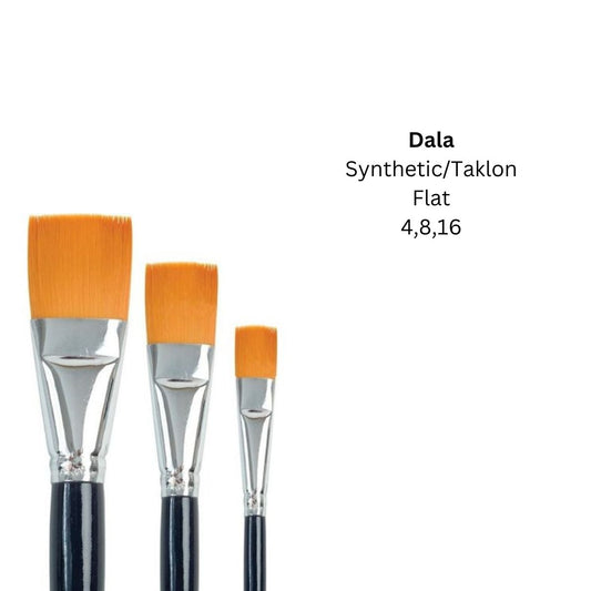 Dala Synthetic / Taklon Flat Tip Paintbrushes