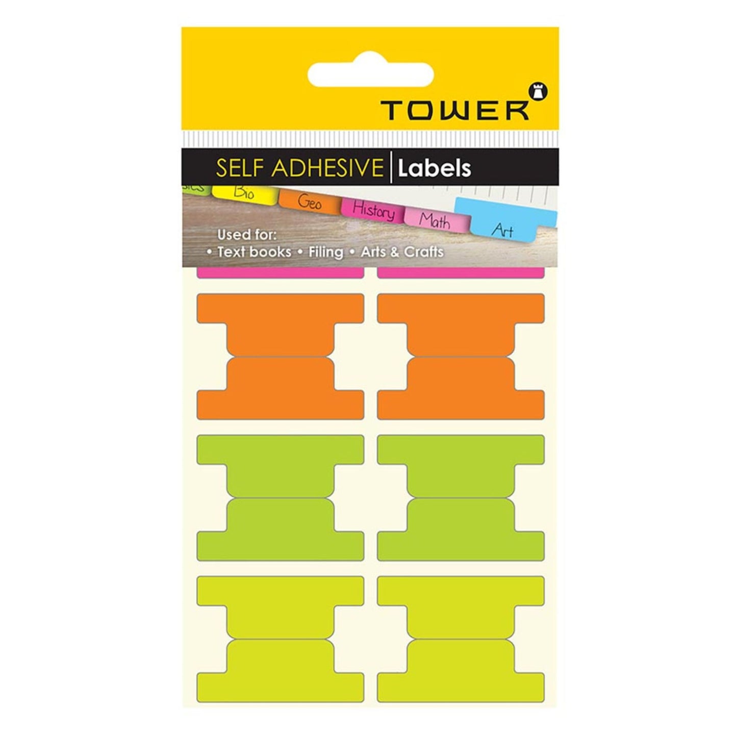 Tower Fluorescent Lever Arch Filing Tabs
