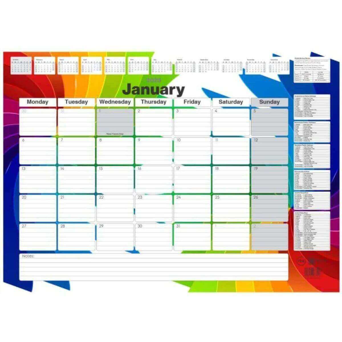 2025 A2 Desk Calendar Pad