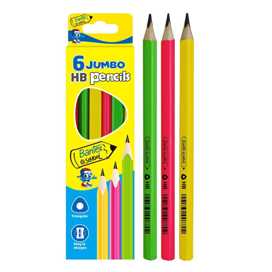 Bantex Jumbo Triangular Pencils HB Box of 6