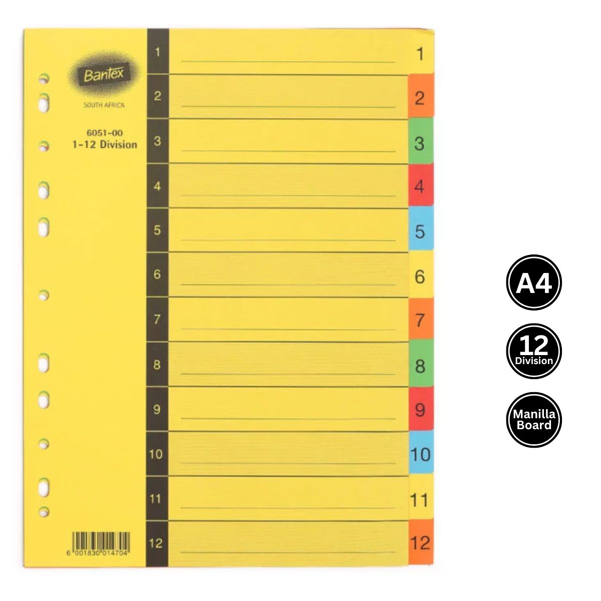 Bantex 1-12 A4 Board File Divider
