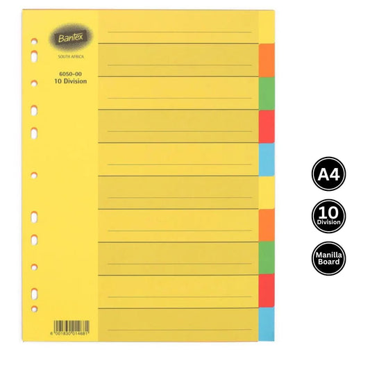 Bantex 10 Division A4 Board File Divider