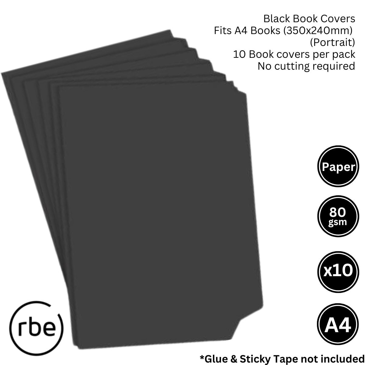 A4 Black Pre-Cut Paper Book Covers
