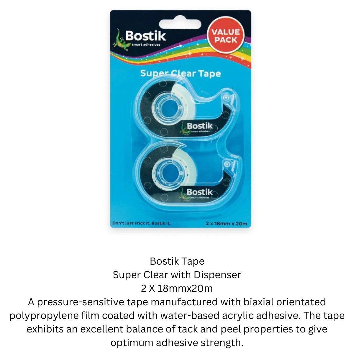 Bostik Super Clear Tape - 2 Pack