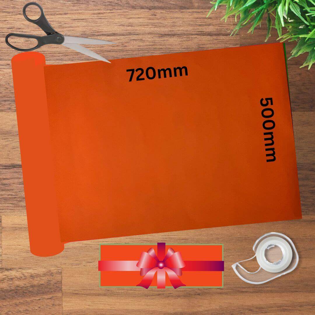 Dayglo Orange Wrapping Paper Sheets