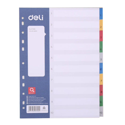 Deli 1-10 A4 PVC File Divider
