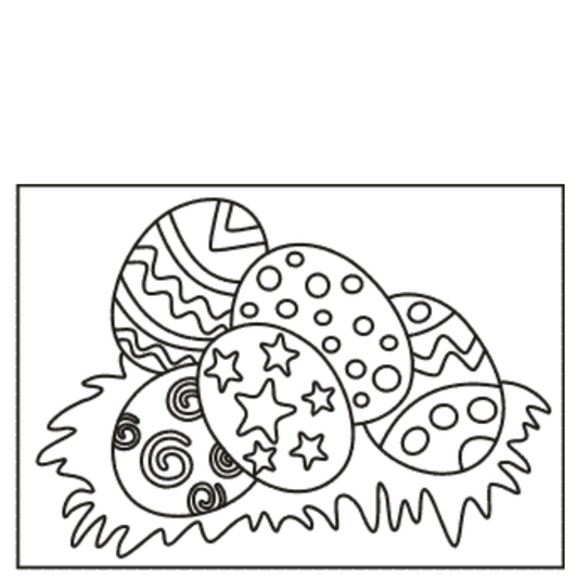 (Sand Art Card) 5 Easter eggs
