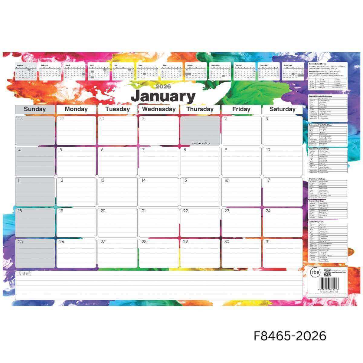 2026 A2 Desk Calendar Pad
