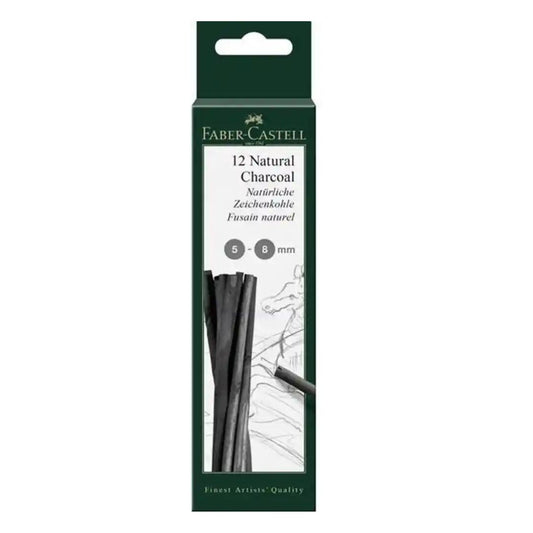 Faber-Castell Natural Charcoal 5-8mm (12 sticks)