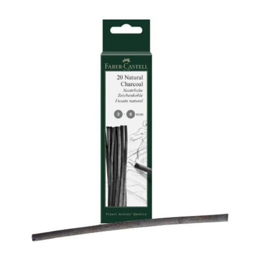 Faber-Castell Natural Charcoal 3-6mm (20 sticks)