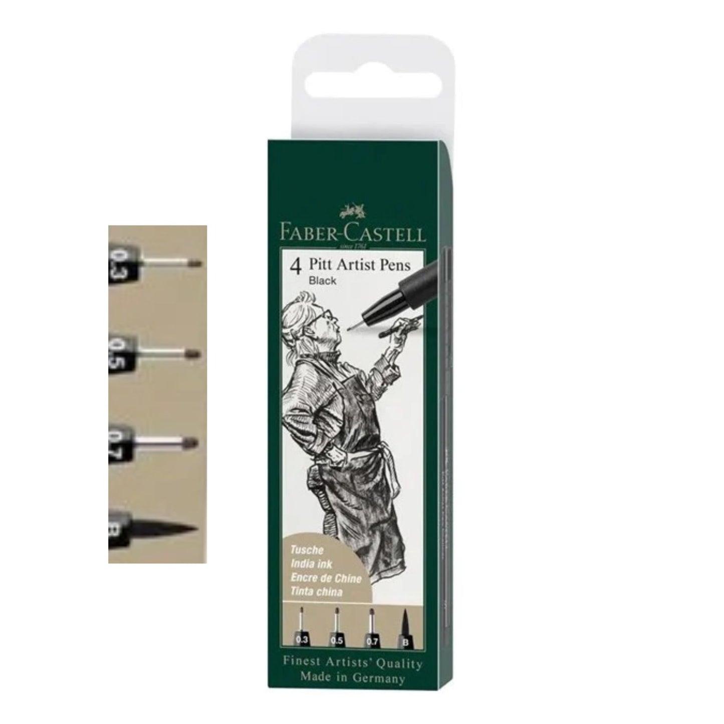 Faber-Castell 4 Pitt Artist Pens (Black)