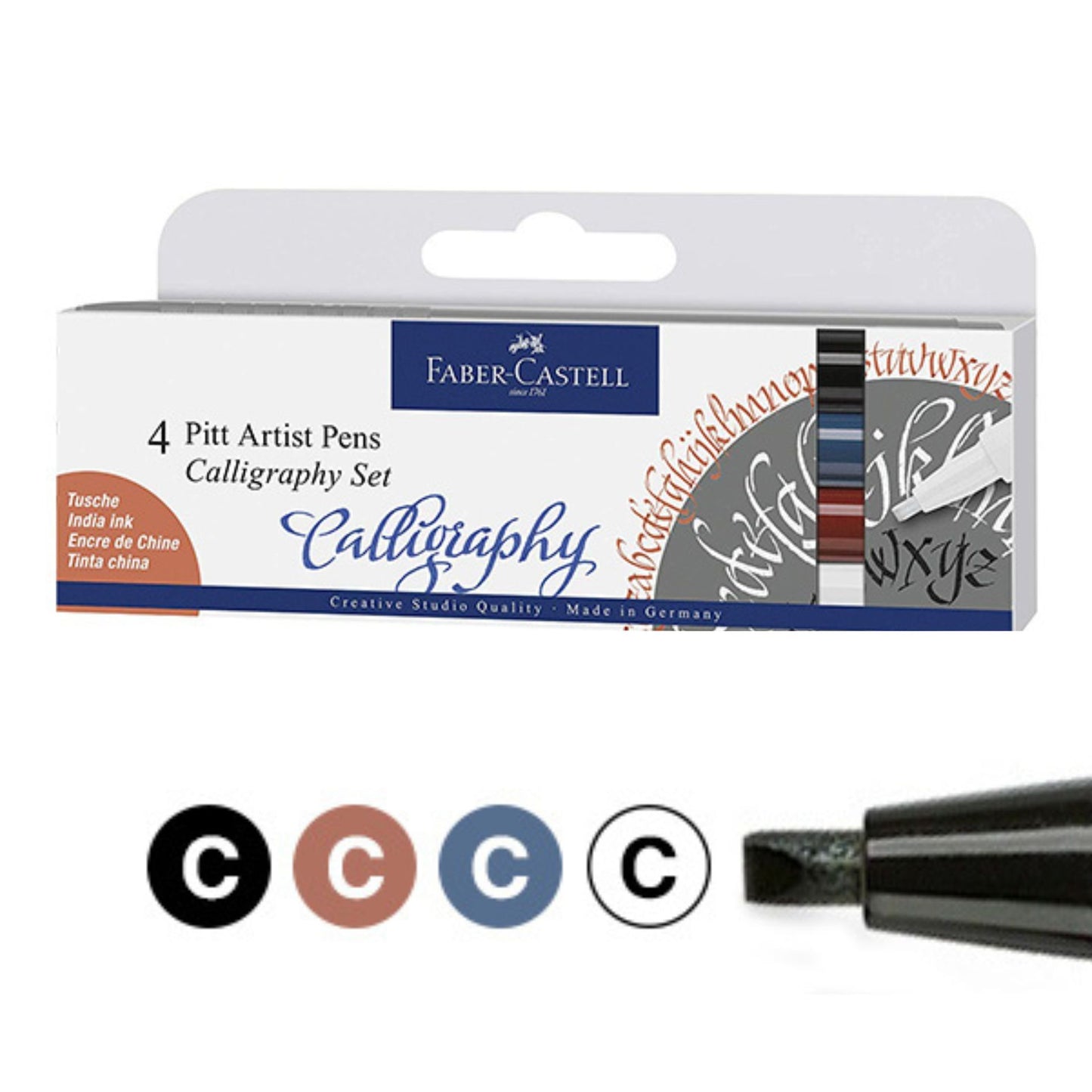 Faber-Castell 4 Pitt Artist Pens (Calligraphy)