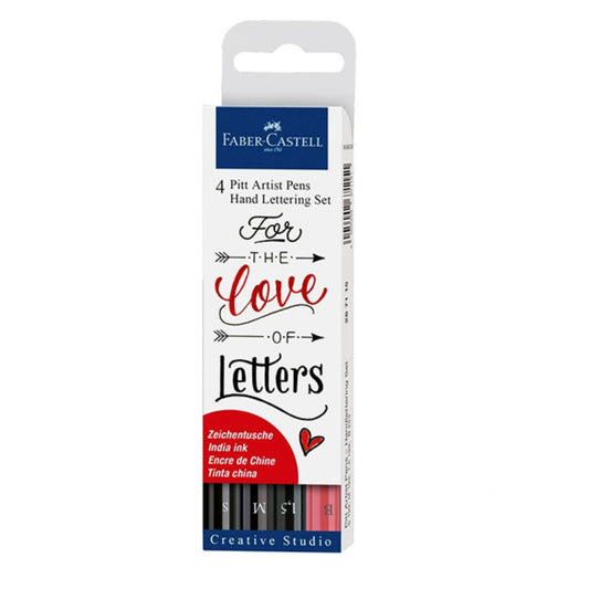 Faber-Castell 4 Pitt Artist (Hand Lettering) Pens (For the love of Letters)