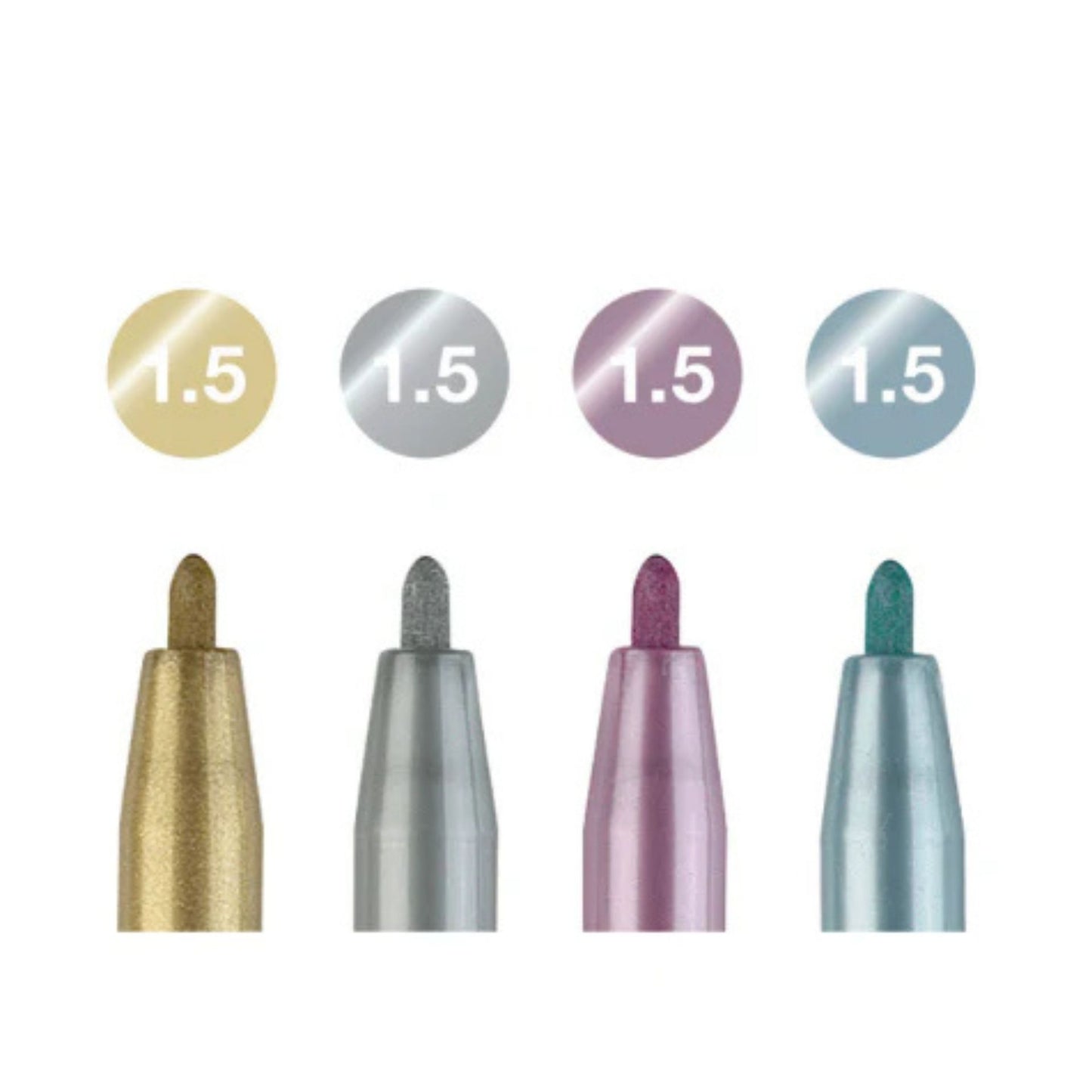 Faber-Castell 4 Pitt Artist (Hand Lettering) Metallic Pens (You are my type)