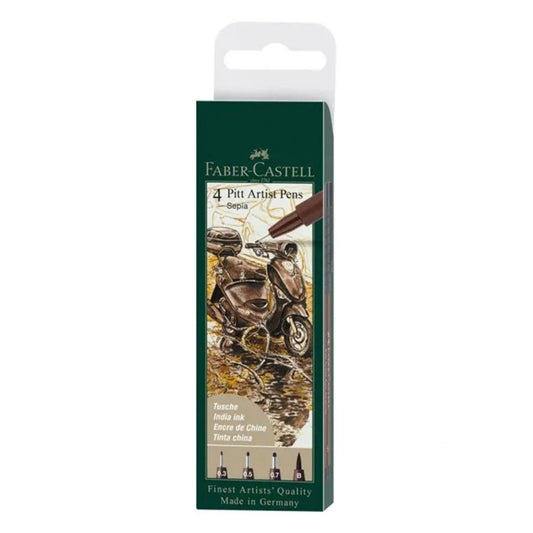 Faber-Castell 4 Pitt Artist Pens (Sepia)