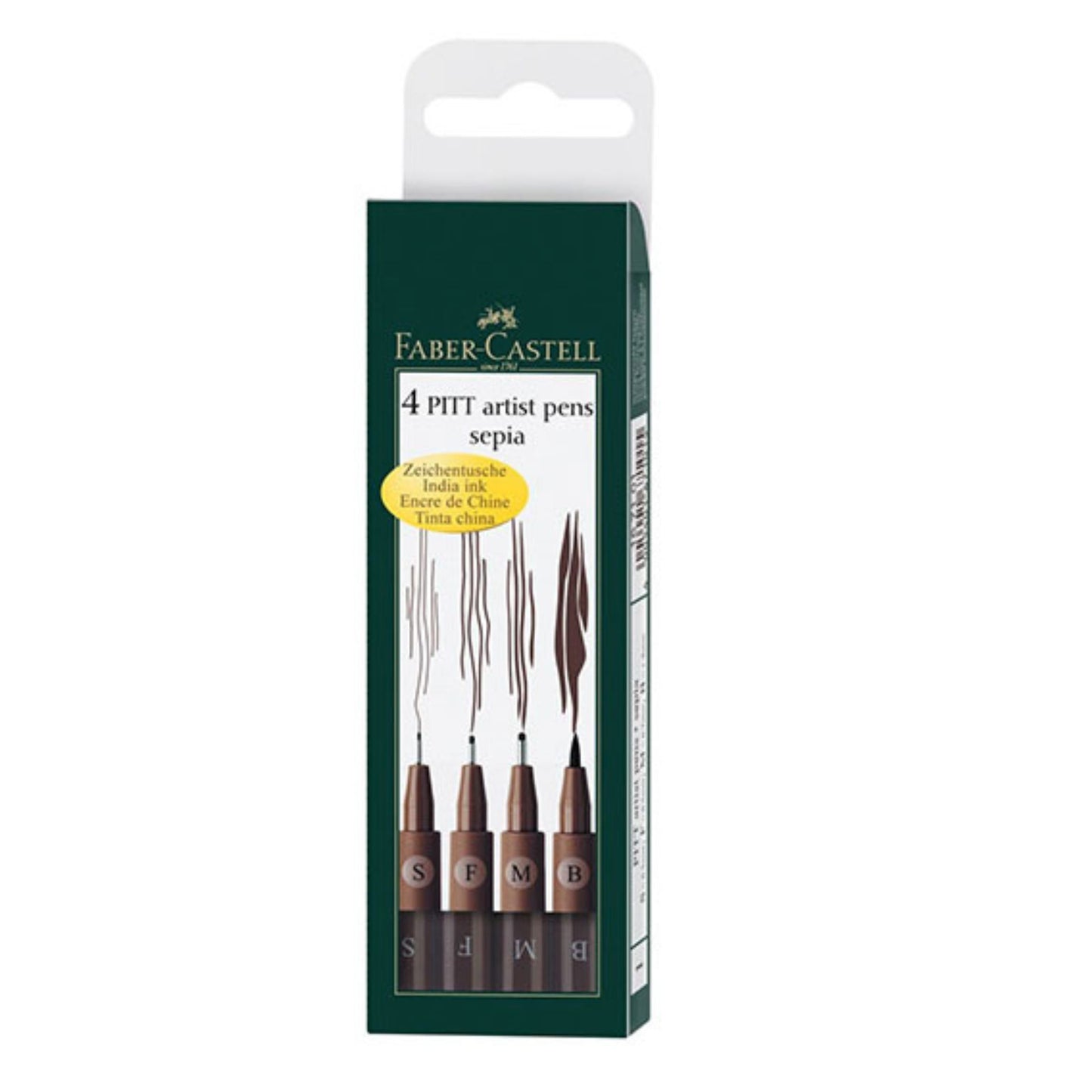 Faber-Castell 4 Pitt Artist Pens (Sepia)