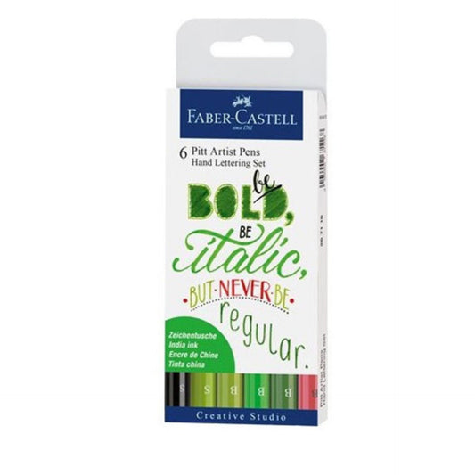 Faber-Castell 6 Pitt Artist (Hand Lettering) Pens (Be Bold)