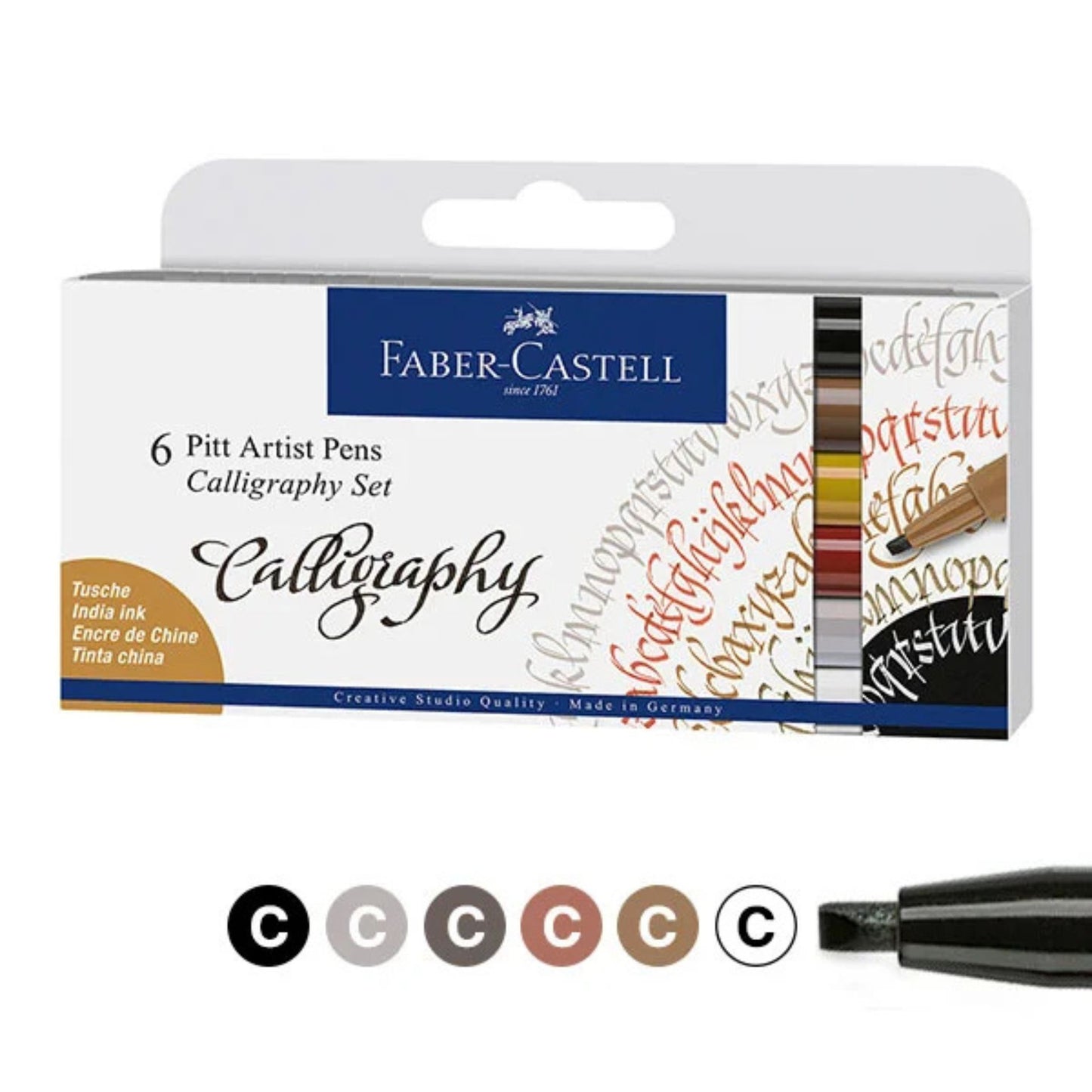 Faber-Castell 6 Pitt Artist Pens (Calligraphy)