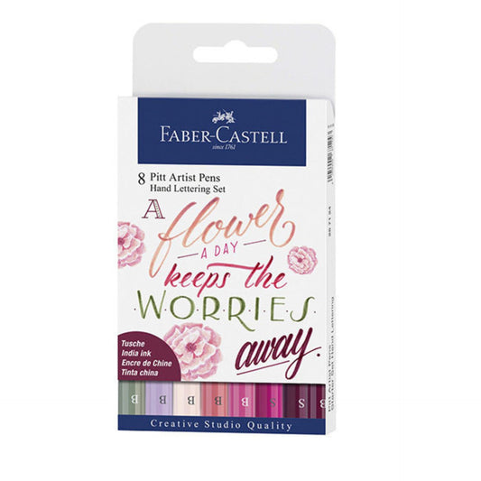 Faber-Castell 8 Pitt Artist (Hand Lettering) Pens (A flower a day)