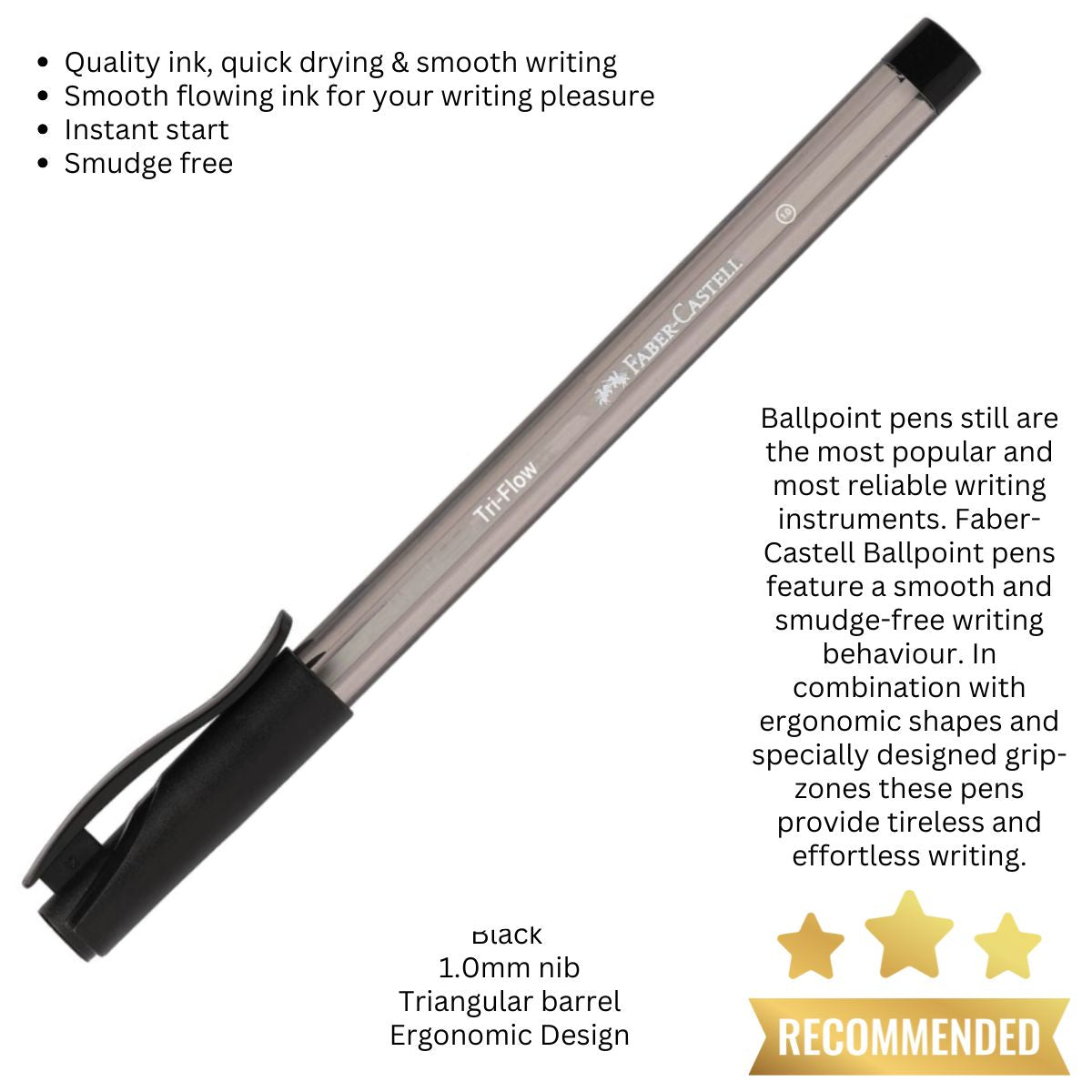 Faber-Castell Tri-Flow Ball Point Pen (1mm)