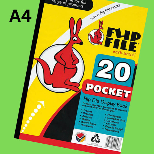 A4 20 Pocket Flip File