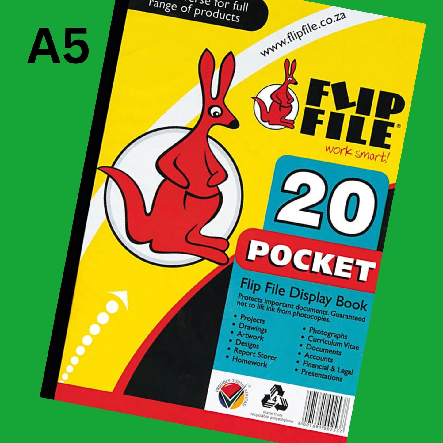 A5 20 Pocket Flip File