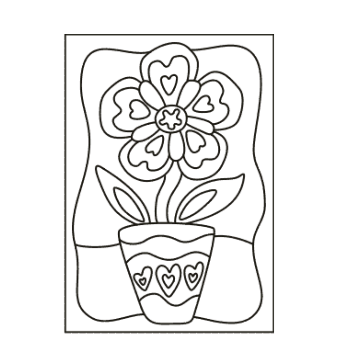 (Sand Art Card) Flower in Pot