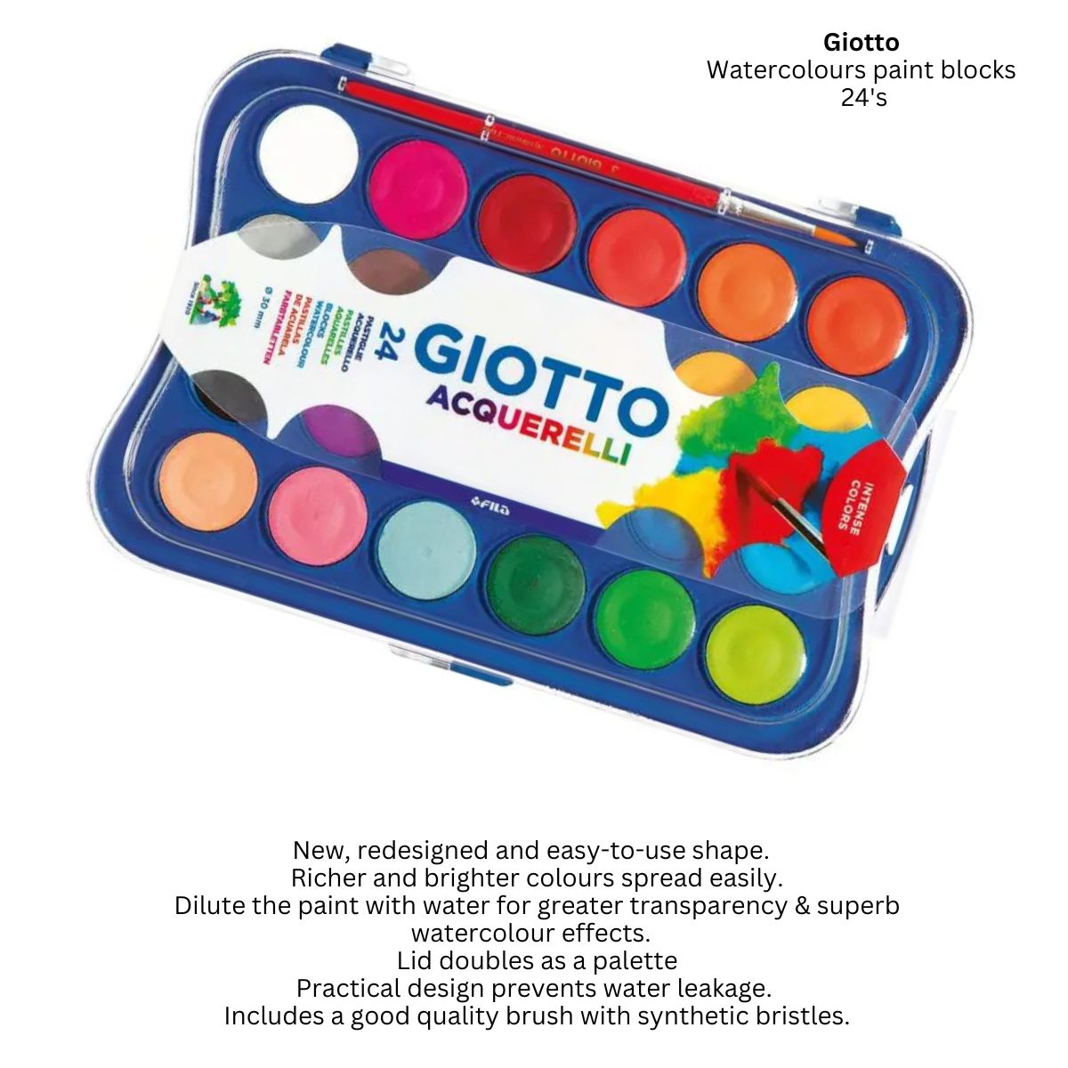 Giotto Acquarell Water Colour Paint Blocks Palette