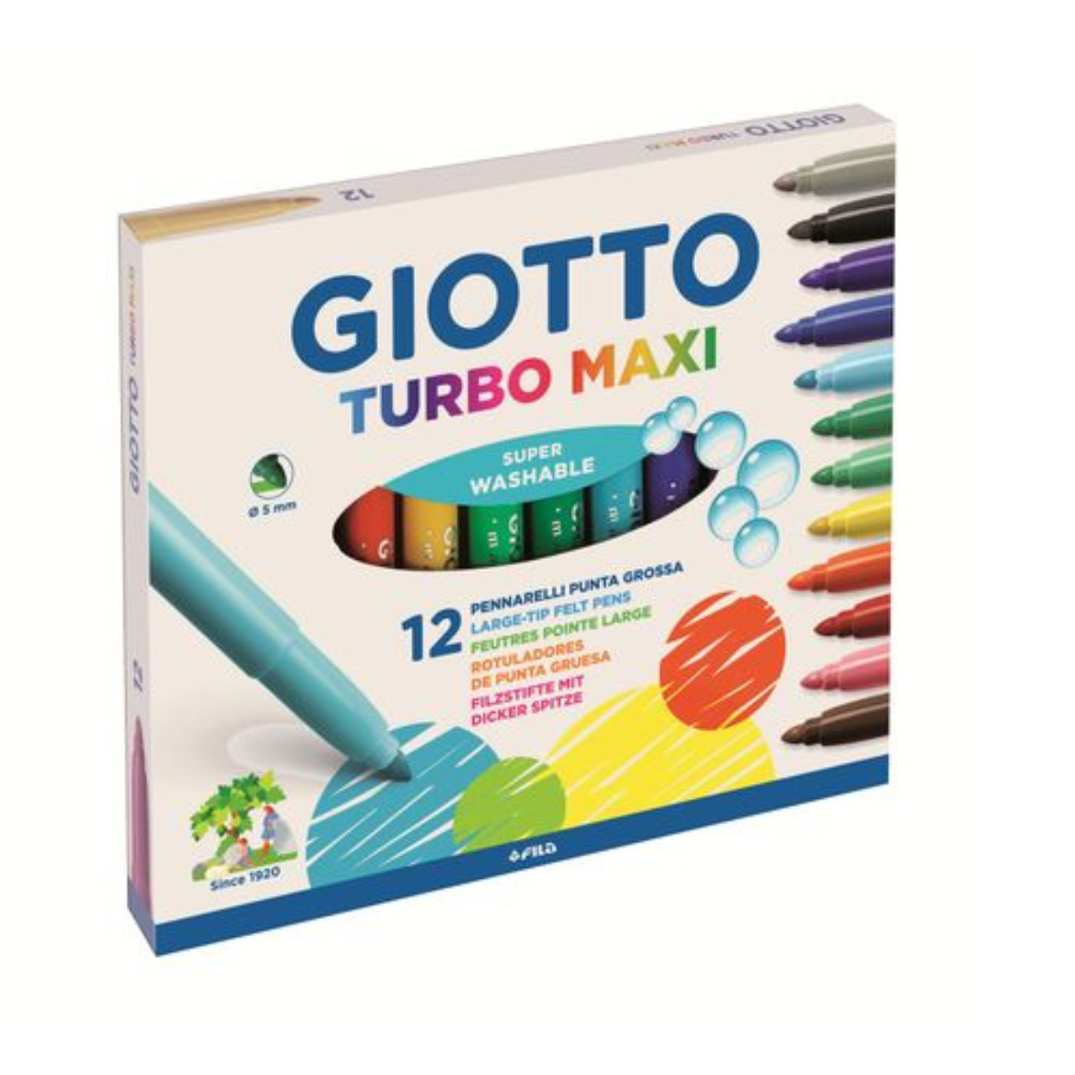 GIOTTO Turbo Maxi 12 Large Fibre-Tip Pens