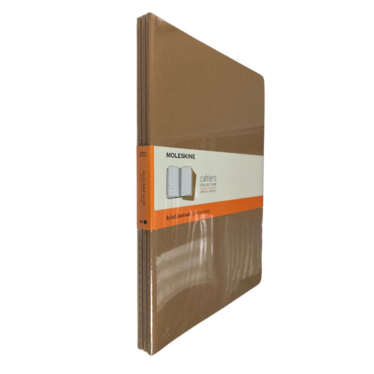Moleskine Cahiers Set of 3 Ruled Journals - XL Kraft