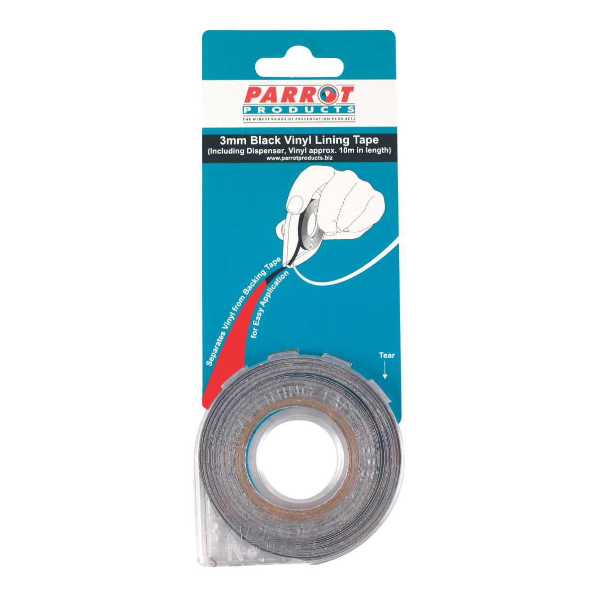 Parrot Vinyl Lining Tape - 10mx3mm - Assorted Colours