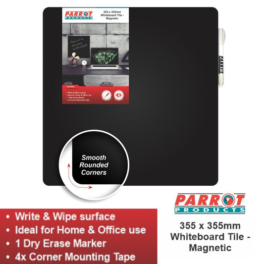 Parrot Whiteboards Tiles - 355x355mm - Assorted Colours