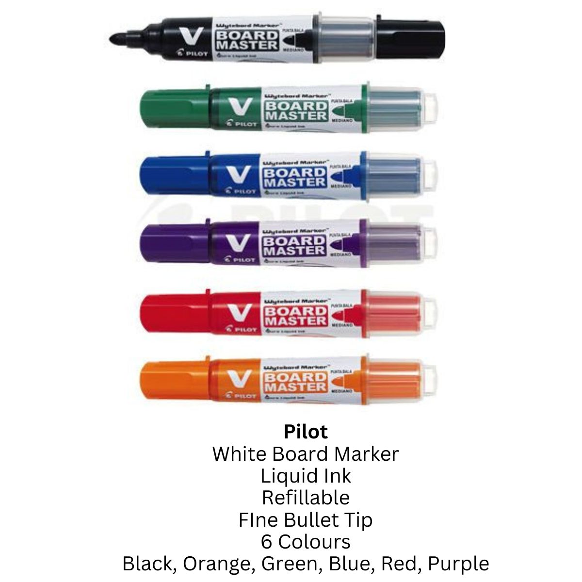 Pilot V Board Master Whiteboard Marker - 6 Pack