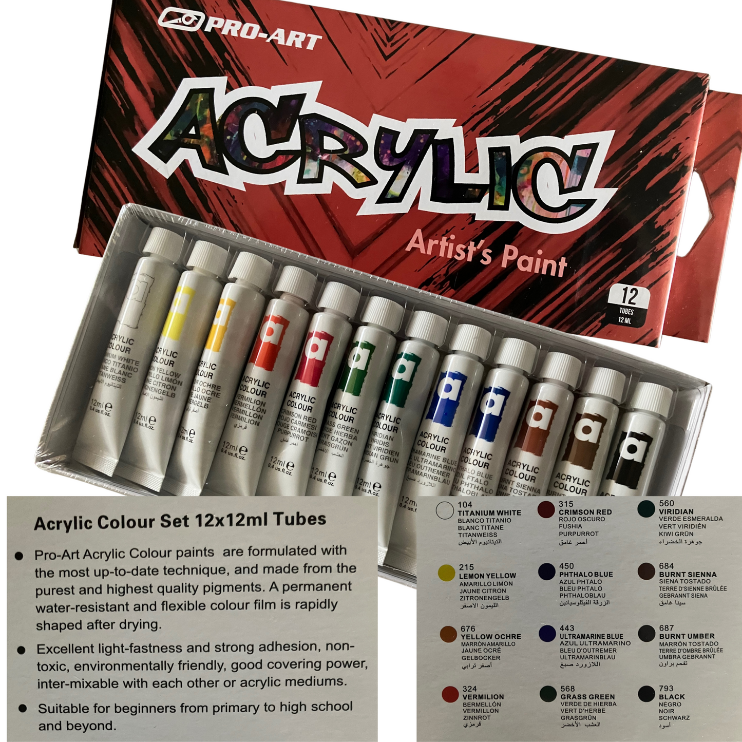 Pro-Art Acrylic Paint Set