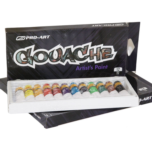 Pro-Art Gouache Paint Set (12 colours; 12 x 12ml Tubes)