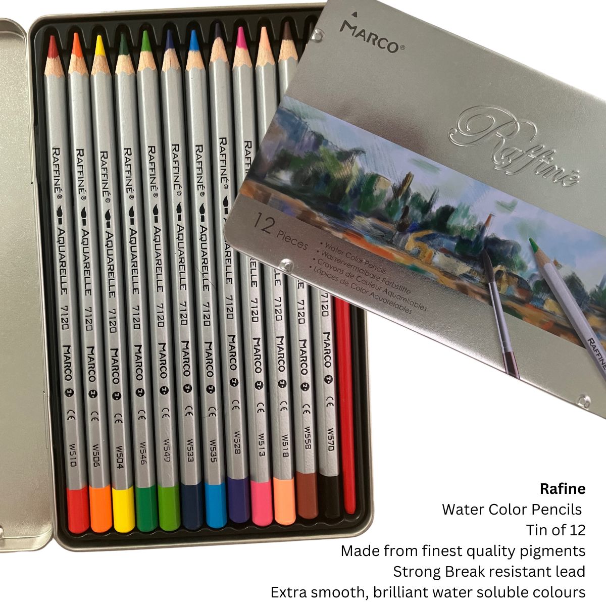 Raffine WaterColour Pencil Tin - 12's