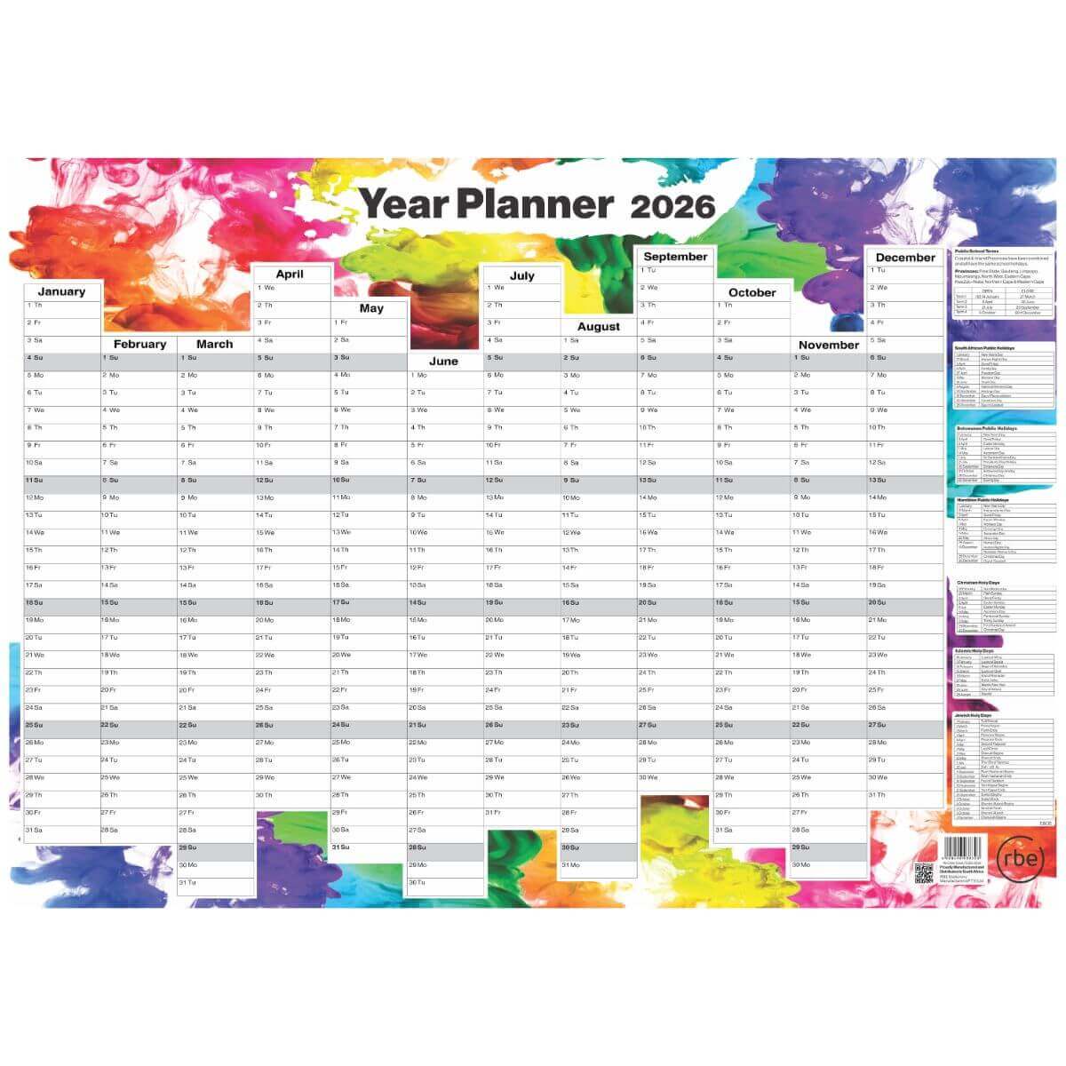 2026 A1 Wall Year Planner