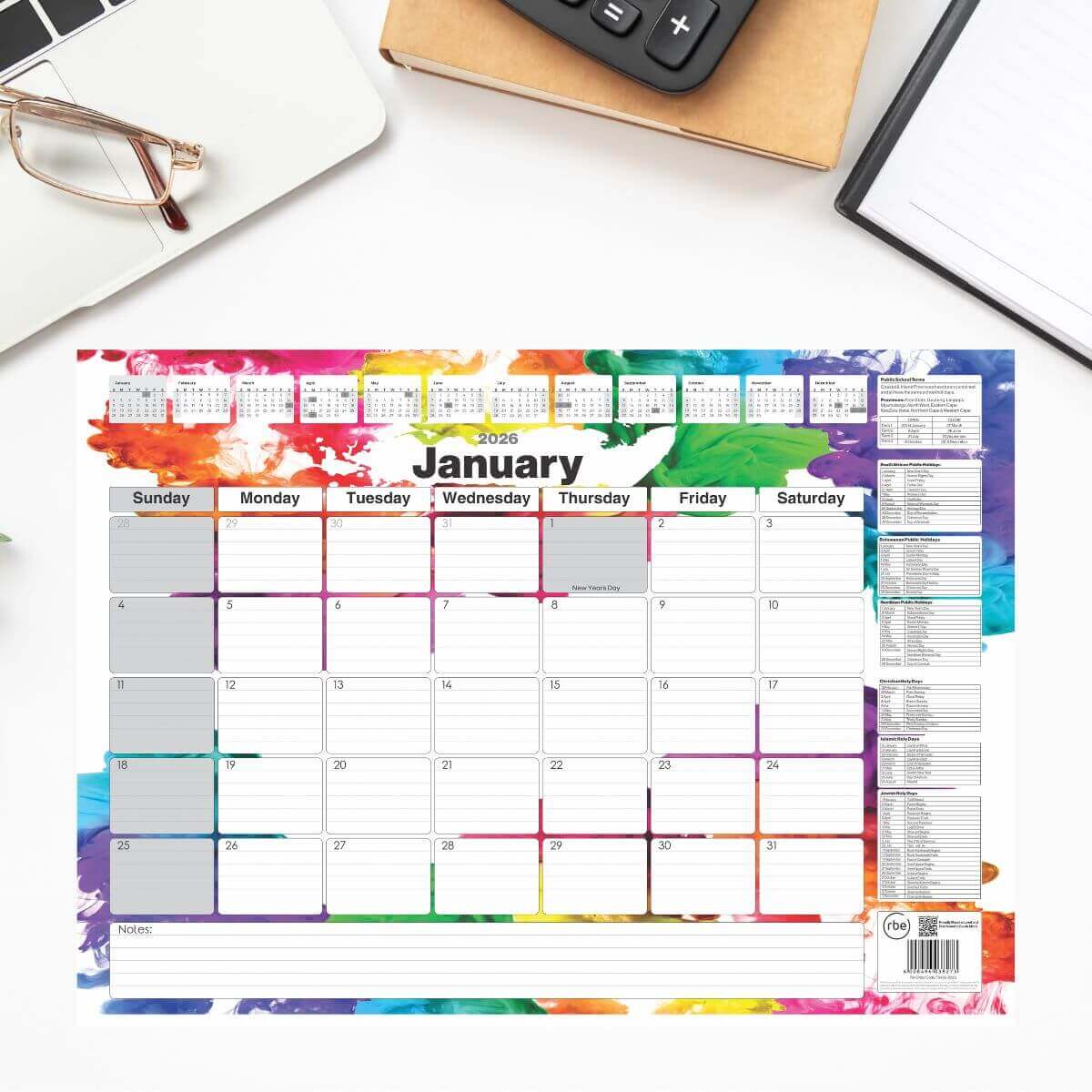 2026 A2 Desk Calendar Pad