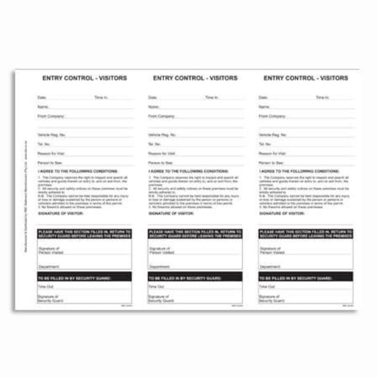 Entry Control Visitors Book
