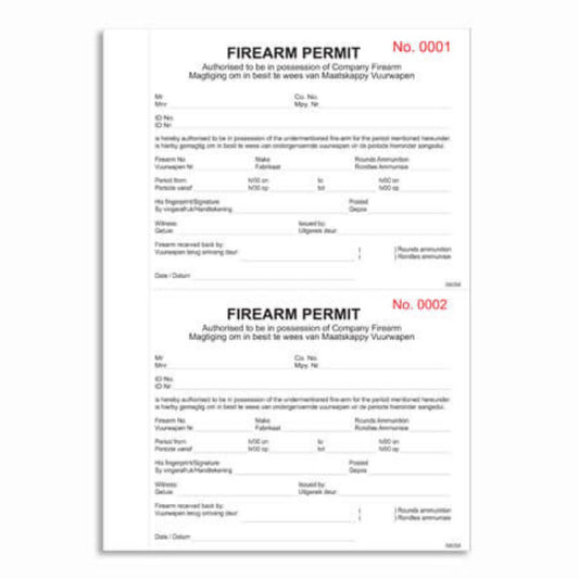 Firearm Permit Book