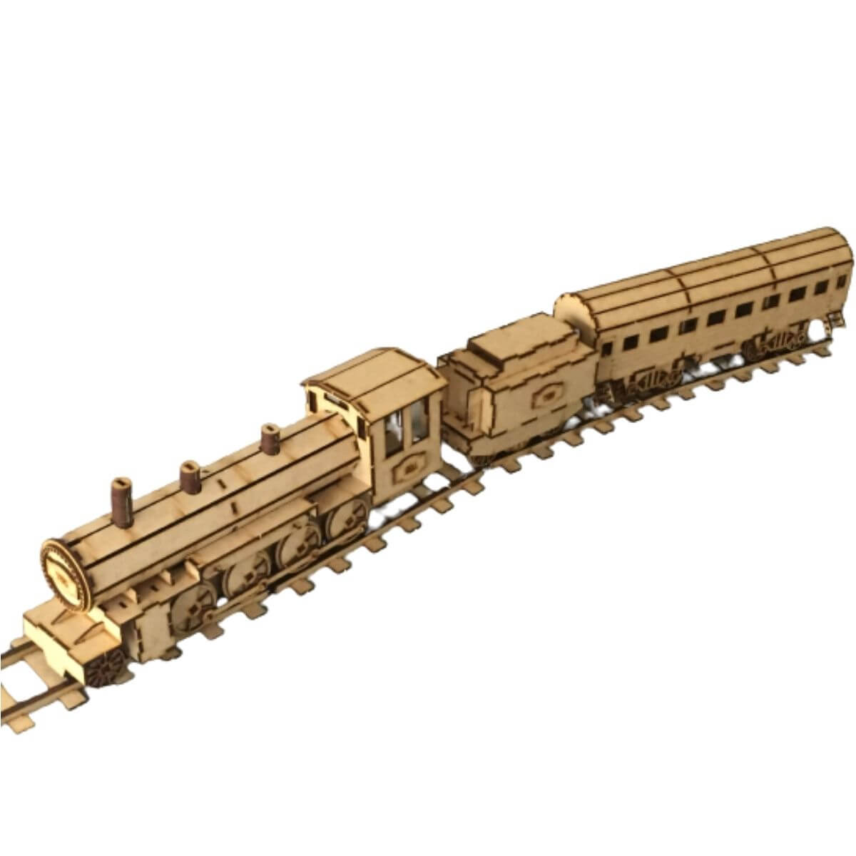 Laser Cut Steam Train Locomotive Model