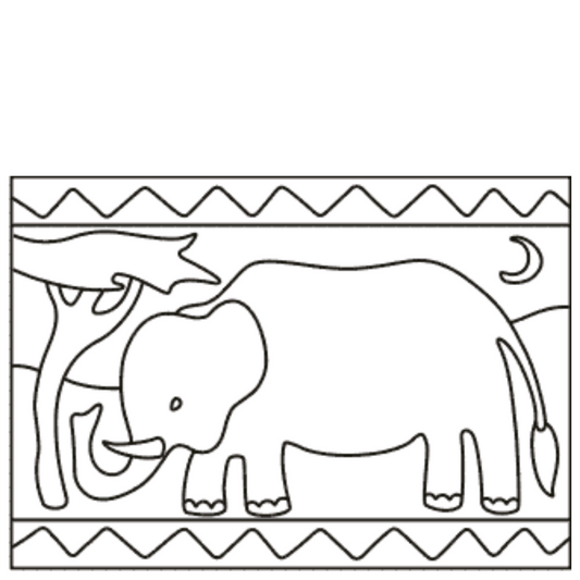 (Sand Art Card) Elephant