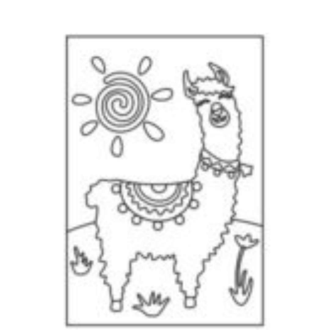 (Sand Art Card) Llama