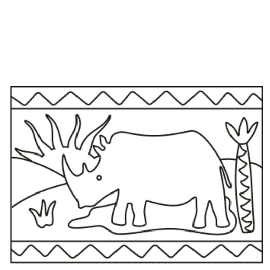 (Sand Art Card) Rhino