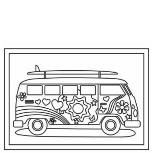 (Sand Art Card) VW Bus