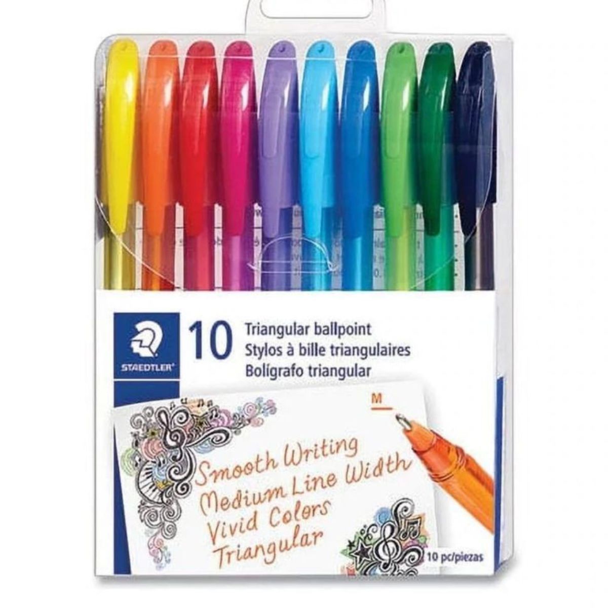 Staedtler 10 Triangular ballpoint pens (medium 1.0mm)